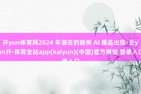 开yun体育网2024 年潜在的端侧 AI 爆品出现-云yun开·体育全站app(kaiyun)(中国)官方网站 登录入口