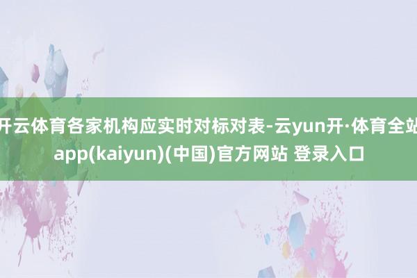 开云体育各家机构应实时对标对表-云yun开·体育全站app(kaiyun)(中国)官方网站 登录入口
