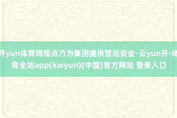 开yun体育网观点乃为集团提供营运资金-云yun开·体育全站app(kaiyun)(中国)官方网站 登录入口