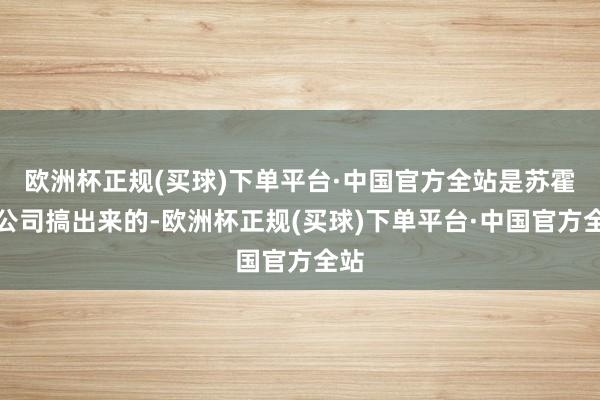 欧洲杯正规(买球)下单平台·中国官方全站是苏霍伊公司搞出来的-欧洲杯正规(买球)下单平台·中国官方全站